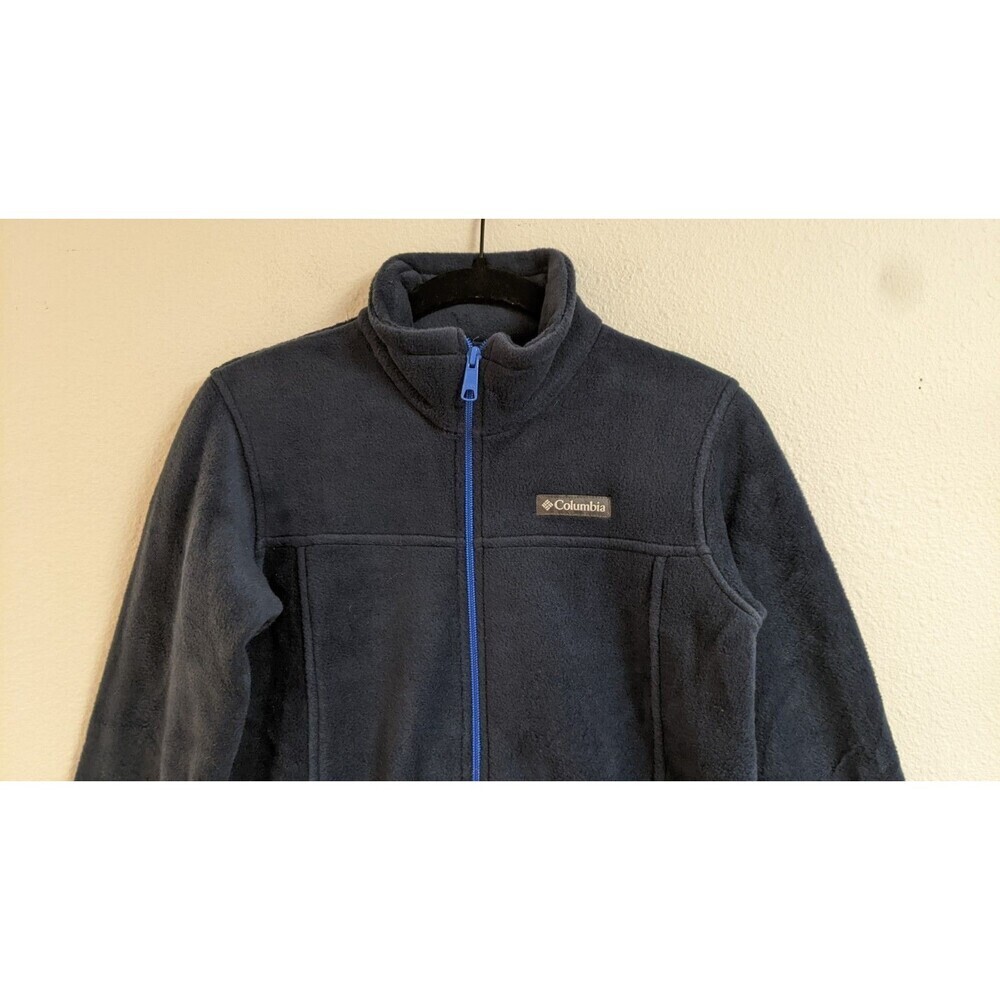NEW~Kids COLUMBIA Navy Blue Full-Zip Long Sleeve Fleece Jacket Coat M (10/12) - Picture 3 of 11